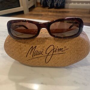 Maui Jim MJ 190-10 Tortoise Rectangle Sunglasses Brown Lens Italy Men Women
